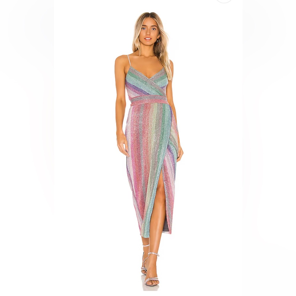 SAYLOR Multicolor Striped Midi Dress